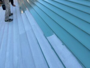 松川町　外壁塗装屋根塗装　施工中