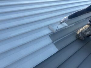 松川町　外壁塗装屋根塗装　施工中