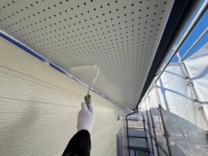 松川町　外壁塗装屋根塗装　施工中