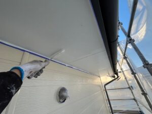 松川町　外壁塗装屋根塗装　施工中