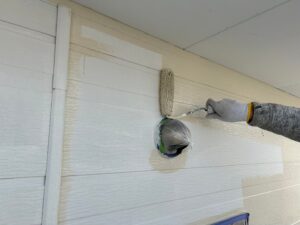 松川町　外壁塗装屋根塗装　施工中