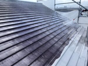 松川町　外壁塗装屋根塗装　施工中