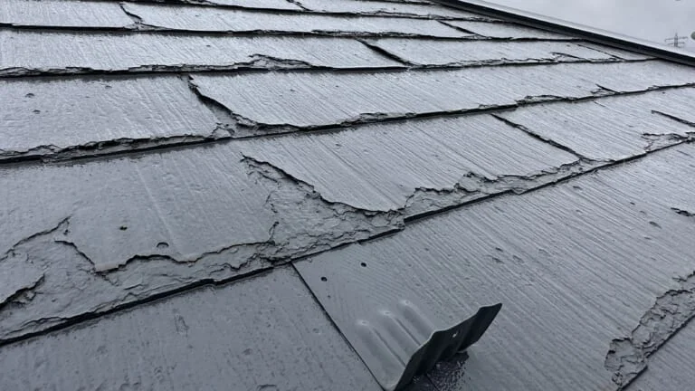 屋根の塗膜剥がれ