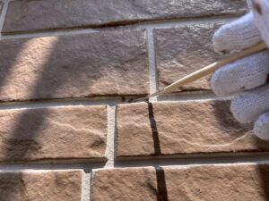 施工中　タッチアップ補修