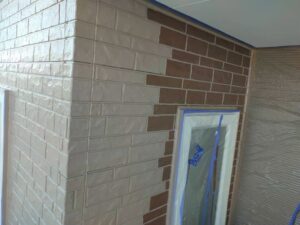 外壁塗装　施工中　Ｗトーン