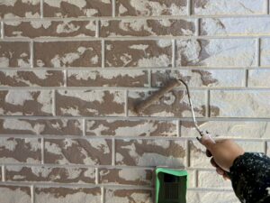 外壁塗装　施工中　Ｗトーン