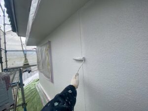 伊那市モルタル施工中