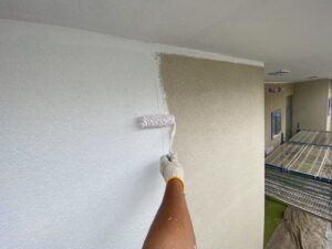 伊那市モルタル施工中