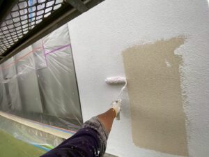 伊那市モルタル施工中