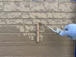 宮田村　鉄板サイディング　施工中　壁ダブルトーン