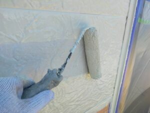 宮田村　鉄板サイディング　施工中　壁