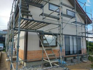 宮田村　鉄板サイディング　施工中