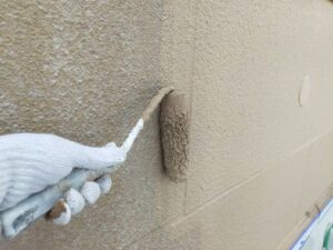 上田市　外壁塗装屋根塗装　施工中