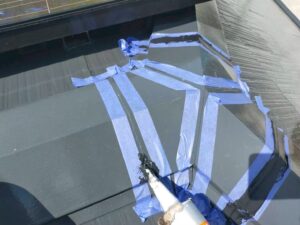 上田市　外壁塗装屋根塗装　施工中